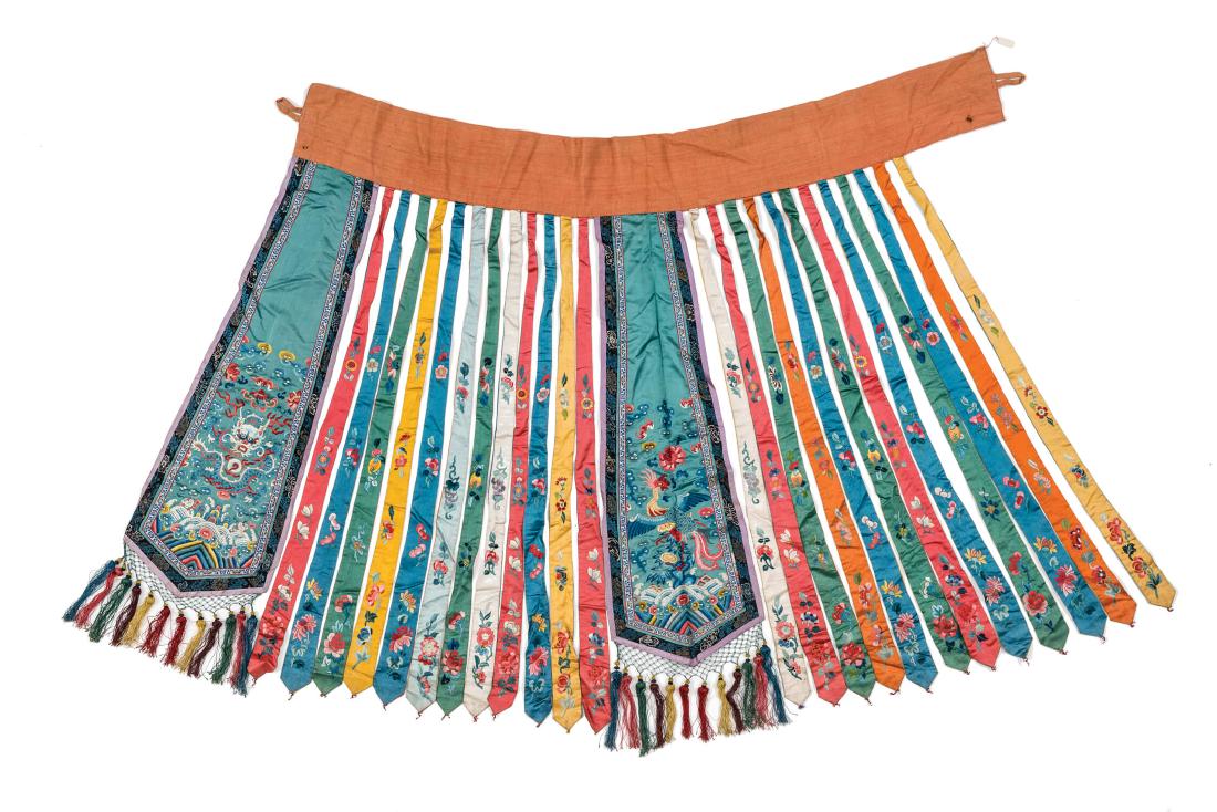 A QING DYNASTY WEDDING SKIRT WITH DRAGON AND PHEONIX (1 of 5)