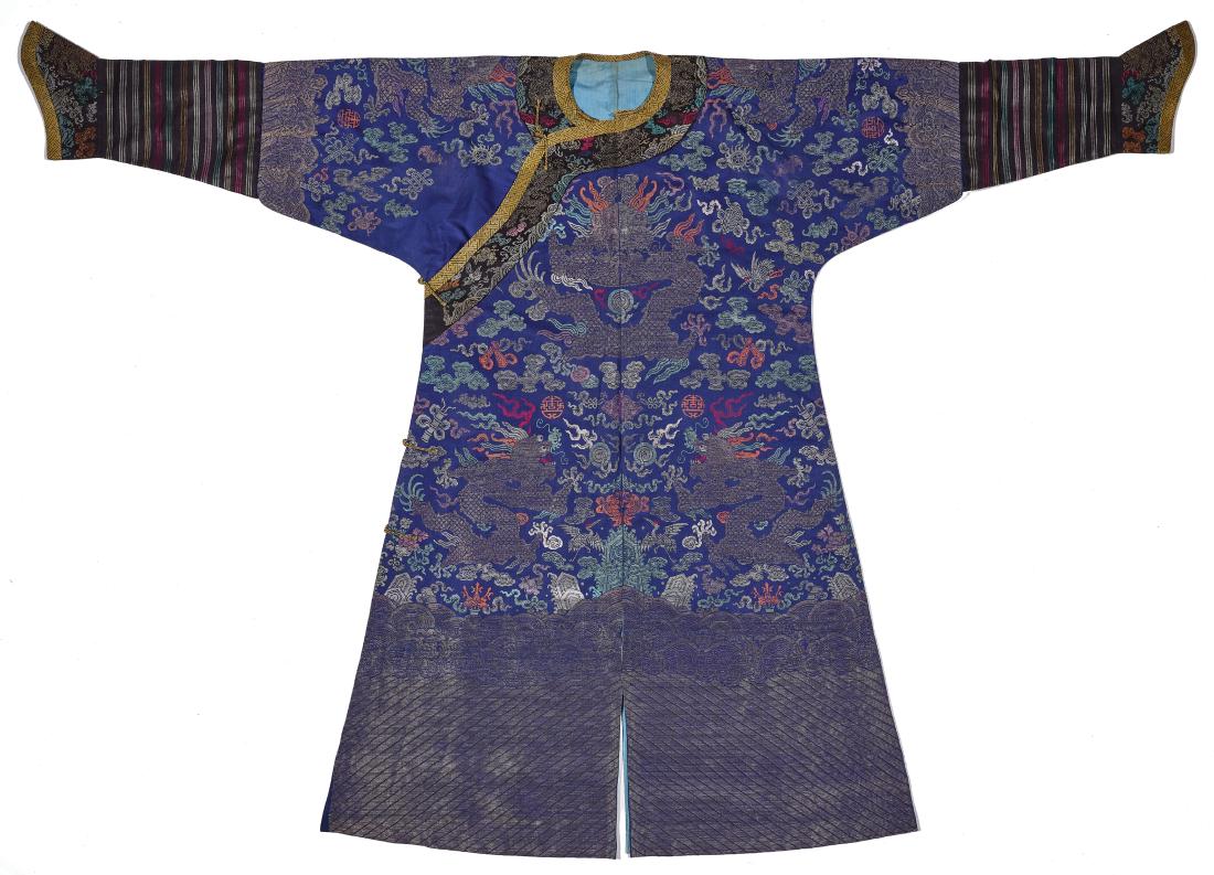 AN INDIGO BLUE SUMMER DRAGON ROBE, GUANGXU PERIOD (1 of 7)