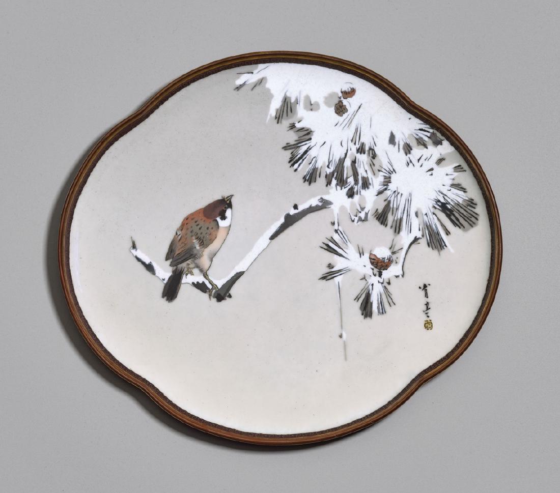 A 'WINTER' CLOISONNE PLATE BY NAMIKAWA SOSUKE (1 of 7)