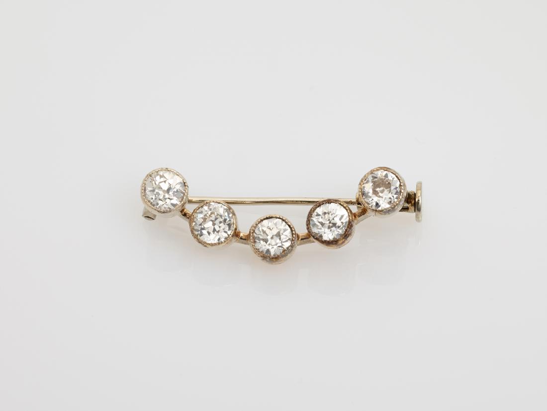 ART NOUVEAU BROOCH WITH 1.4 CARATS DIAMONDS (1 of 5)