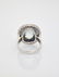 AN 18 CARAT WHITE GOLD COCKTAIL RING WITH AQUAMARINE - 5