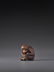 A WOOD NETSUKE OF A GROOMING MONKEY SIGNED OKATOMO - 9