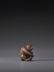 A WOOD NETSUKE OF A GROOMING MONKEY SIGNED OKATOMO - 4