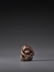 A WOOD NETSUKE OF A GROOMING MONKEY SIGNED OKATOMO - 6
