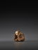 AN INLAID WOOD NETSUKE OF A KABUKI ACTOR BY HOEI - 3