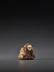 AN INLAID WOOD NETSUKE OF A KABUKI ACTOR BY HOEI - 7