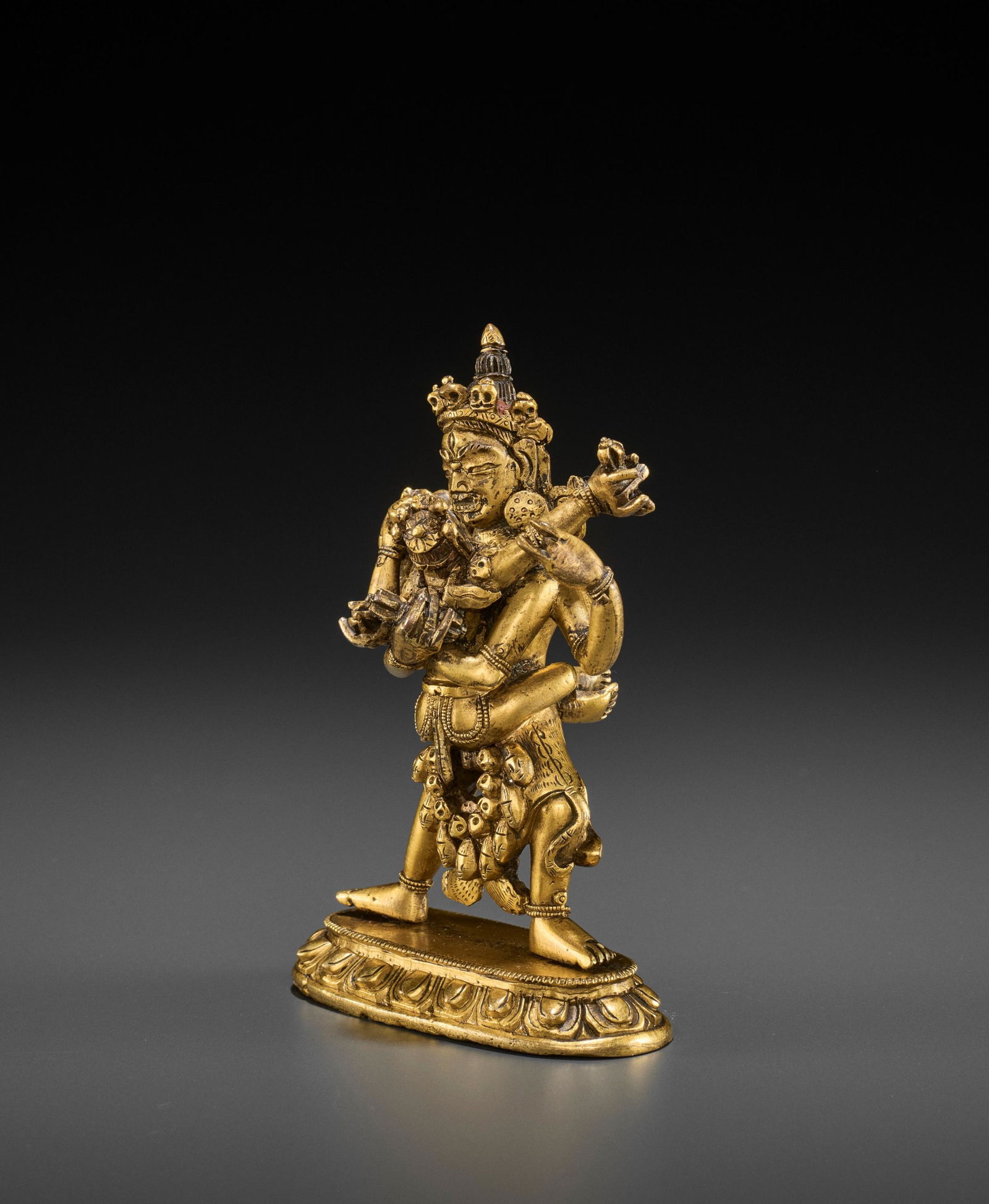 A GILT BRONZE FIGURE OF CHAKRASAMVARA, MID-QING (1 of 11)