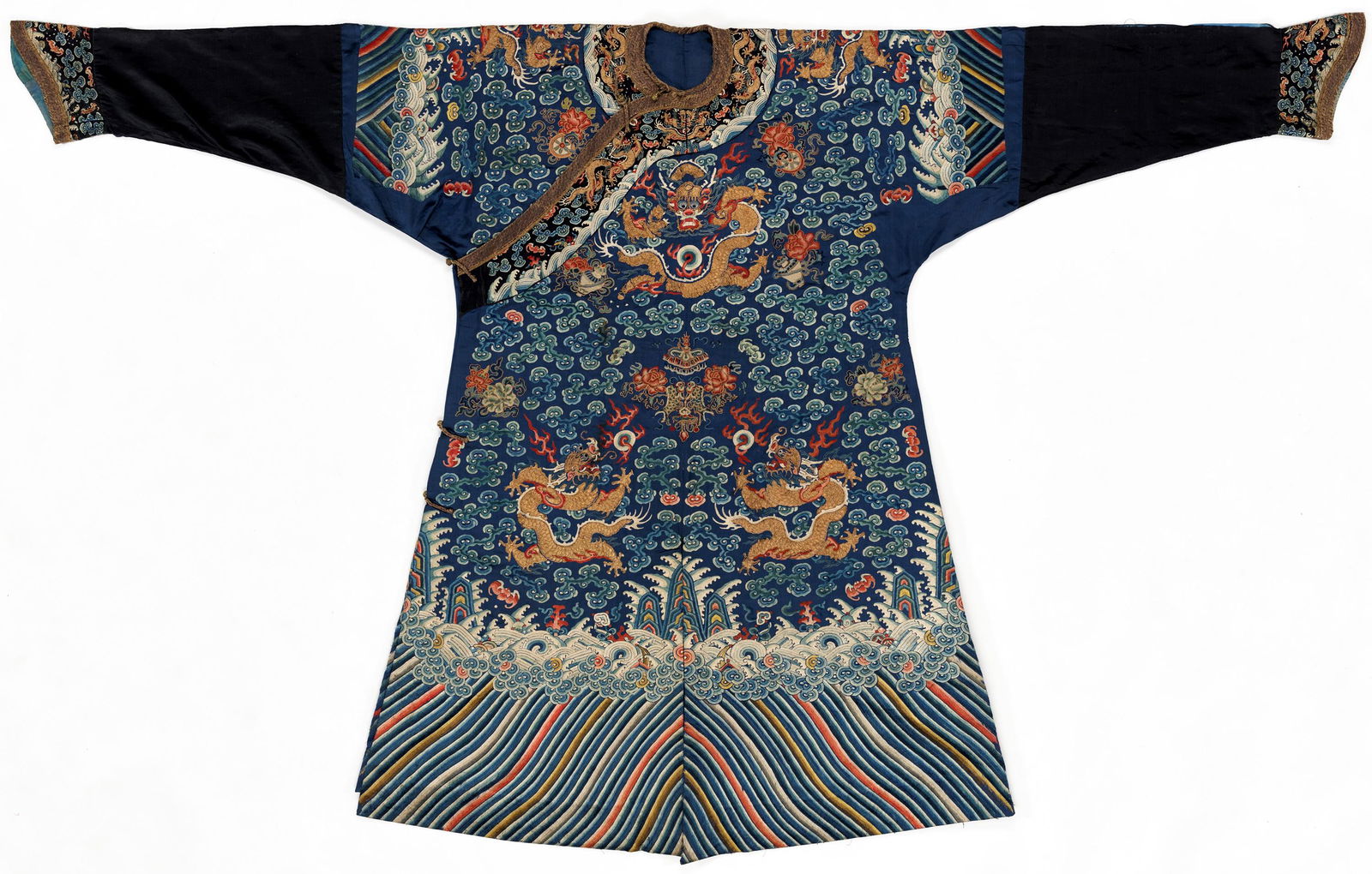 AN IMPERIAL BLUE-GROUND JIFU ROBE, QING DYNASTY (1 of 6)