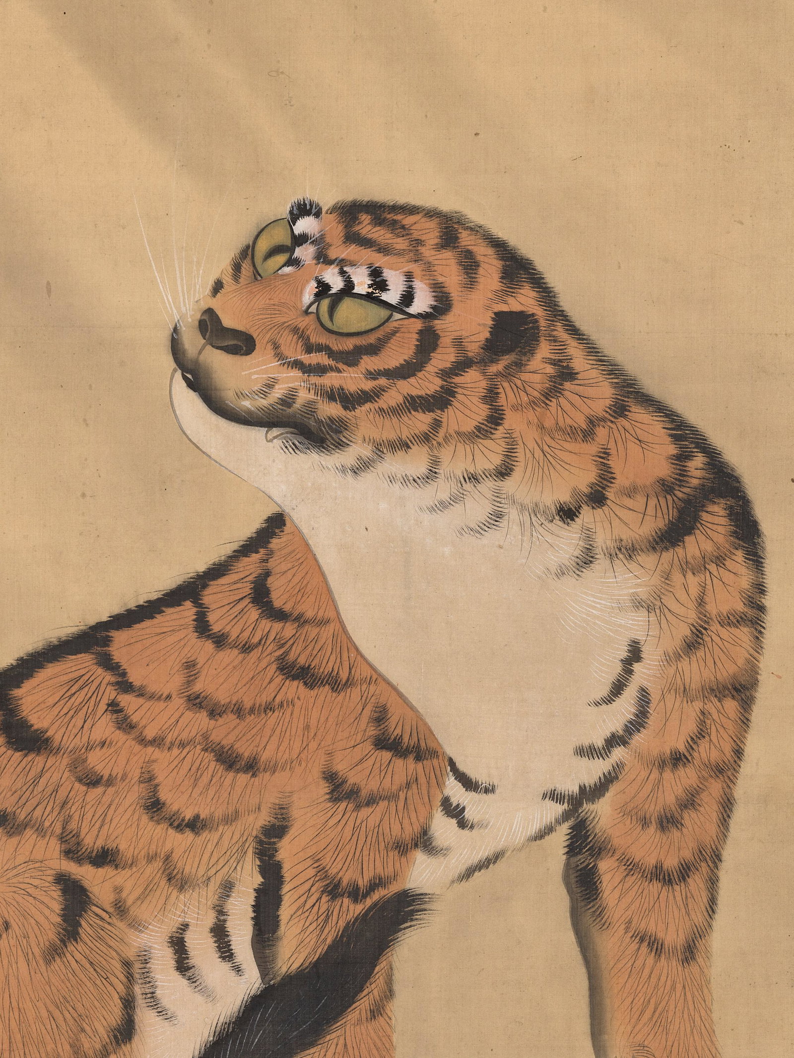MORI TETSUZAN (1775-1841): A SCROLL PAINTING OF A TIGER: MORI TETSUZAN (1775-1841): A SCROLL PAINTING OF A TIGER By Mori Tetsuzan (1775-1841), signed Tetsuzan and sealed ShushinJapan, early 19th century, Edo period (1615-1868)Painted with ink and watercolor