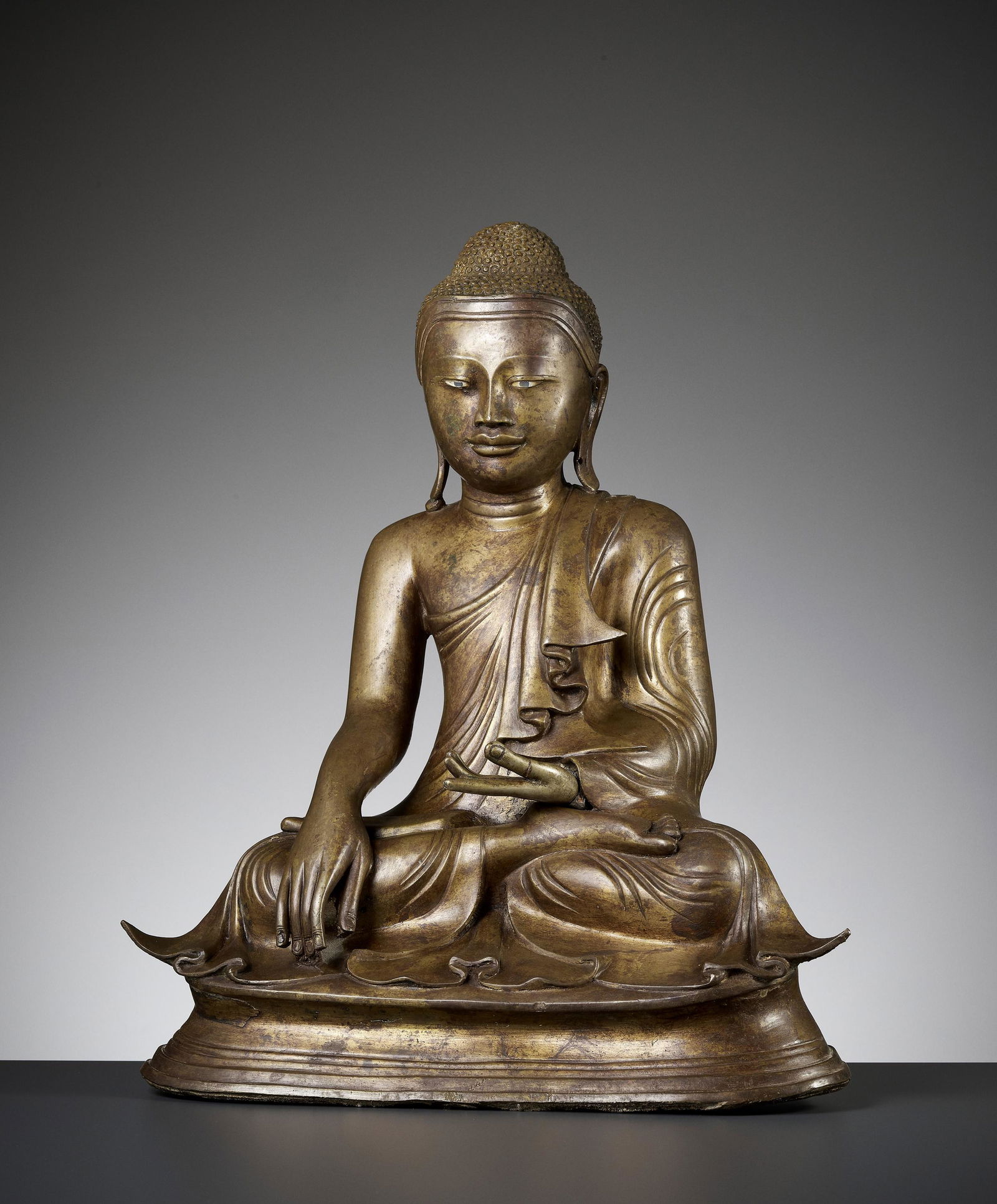 A LARGE BRONZE OF BUDDHA, SHAN STATE (1 of 12)