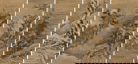 SOGA SHOHAKU (1730-1781): AN IMPORTANT SET OF FIVE SCROLL PAINTINGS WITH BIRDS OF PREY