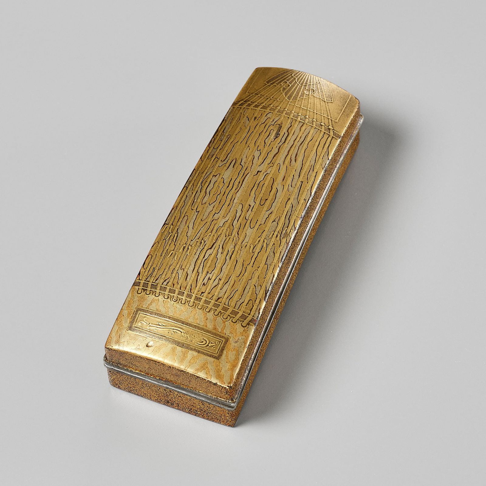A SMALL LACQUER KOGO (INCENSE BOX) IN THE FORM OF A KOTO (1 of 9)