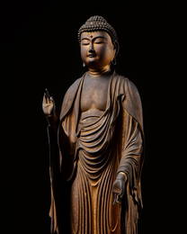 A LARGE AND IMPRESSIVE GILT-LACQUER FIGURE OF AMIDA NYORAI, DATED 1693