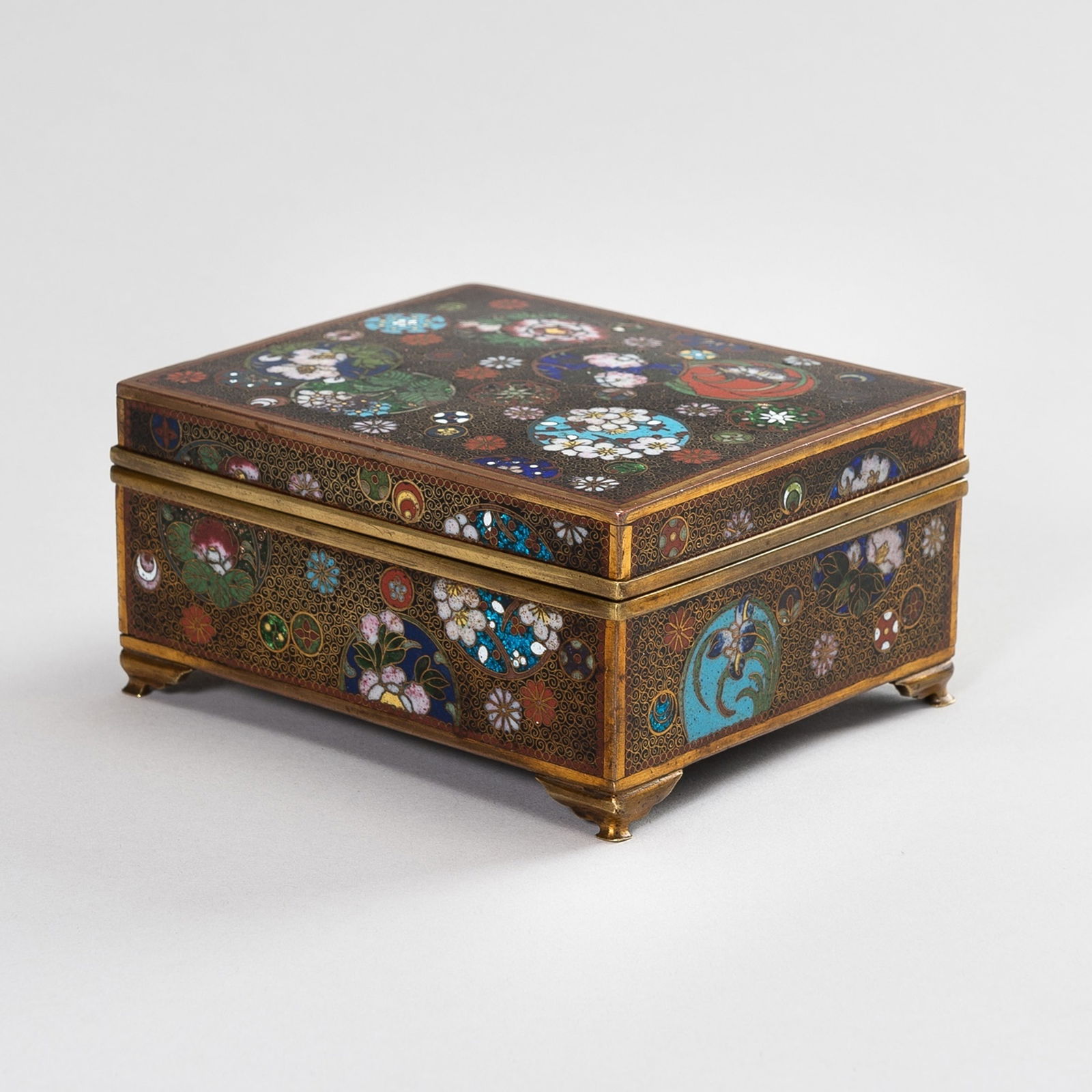 A GINBARI CLOISONNE BOX AND COVER (1 of 13)