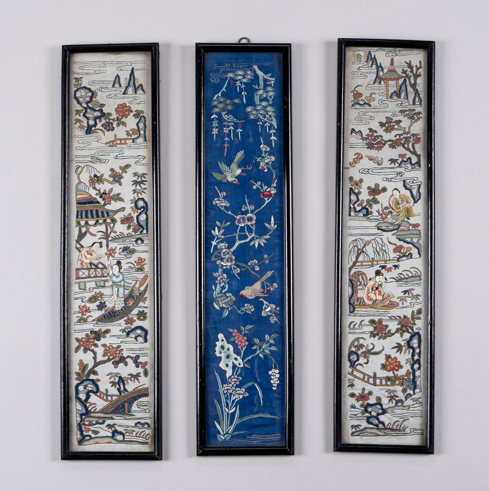 A GROUP OF THREE EMBROIDERED SLEEVE BANDS, QING DYNASTY (1 of 5)