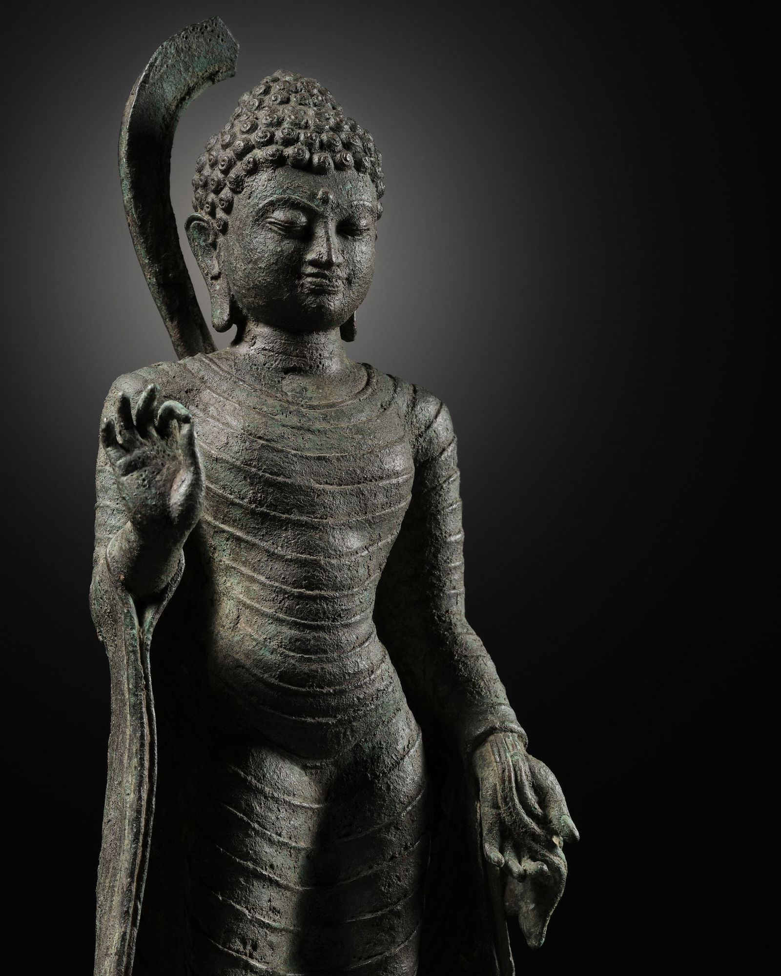 A BRONZE FIGURE OF BUDDHA, SRIVIJAYA, 8TH-9TH CENTURY (1 of 12)