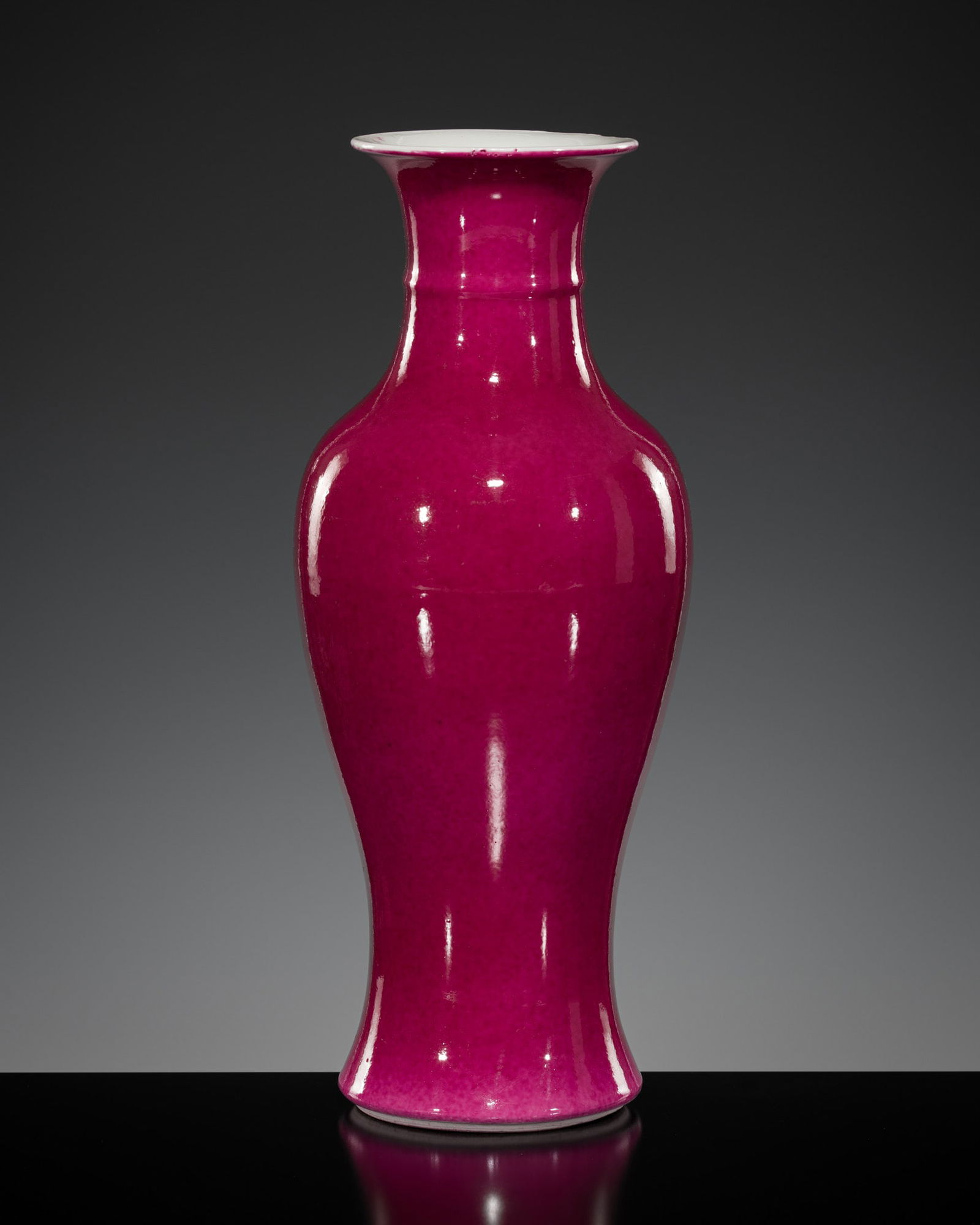 A RARE PUCE-ENAMELED BALUSTER VASE, CHINA, 18TH-19TH CENTURY (1 of 13)