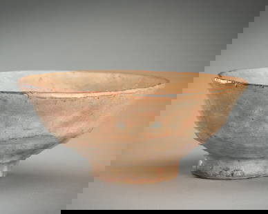 A MODERNIST CERAMIC CHAWAN (TEA BOWL): A MODERNIST CERAMIC CHAWAN (TEA BOWL) Japan, early 20th century The deep sides rising from a short foot, covered overall in a thick, lustrous, creamy glaze.DIAMETER 14.5 cm WEIGHT 286
