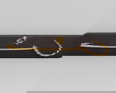 A SUPERB GOTO SCHOOL SHAKUDO KOZUKA: A SUPERB GOTO SCHOOL SHAKUDO KOZUKA UnsignedJapan, 18th-19th century, Edo period (1615-1868)The shakudo kozuka finely worked in gold takazogan, depicting a large hook and another smaller