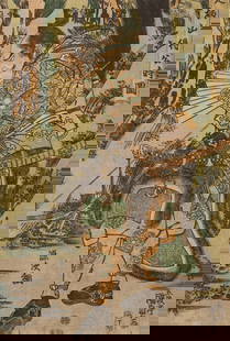 UTAGAWA KUNISADA: WATANABE NO TSUNA: UTAGAWA KUNISADA: WATANABE NO TSUNA By Utagawa Kunisada (1786-1865), signed Gototei Kunisada gaJapan, circa early 1810s-1820sColor woodblock print on paper. Vertical oban. One sheet of triptych. Signe