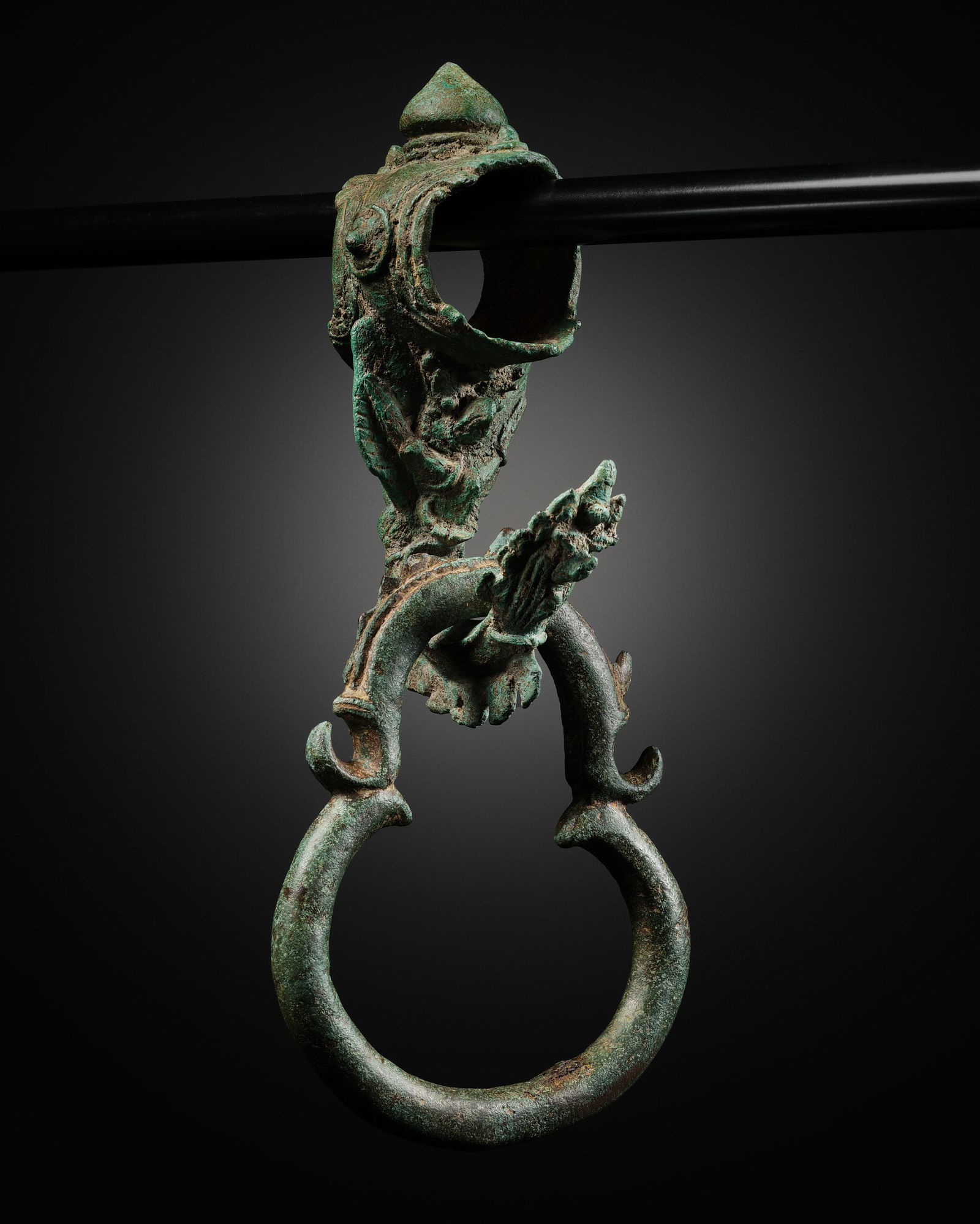 A BRONZE PALANQUIN HOOK AND RING, ANGKOR PERIOD (1 of 10)