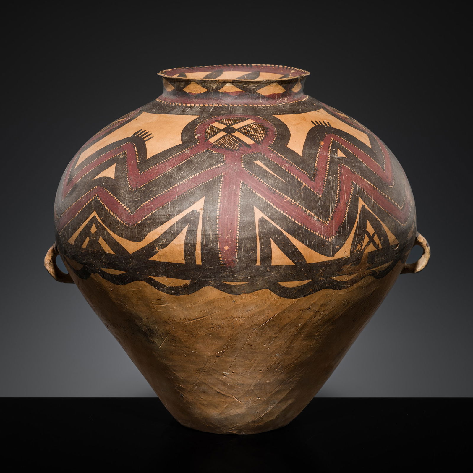 A LARGE PAINTED POTTERY JAR, NEOLITHIC PERIOD, MAJIAYAO CULTURE