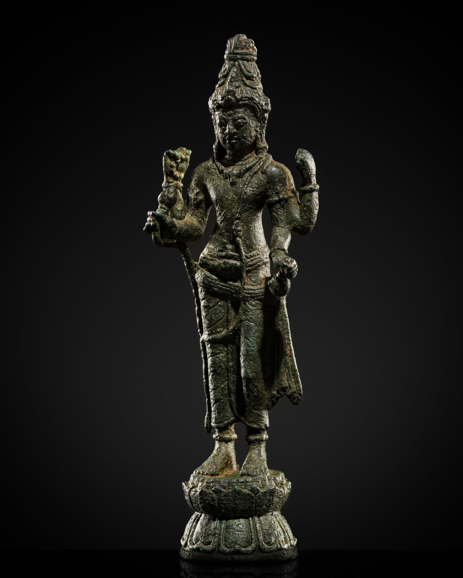 A BRONZE FIGURE OF AVALOKITESHVARA, SOUTH THAILAND, 8TH-9TH CENTURY (1 of 10)