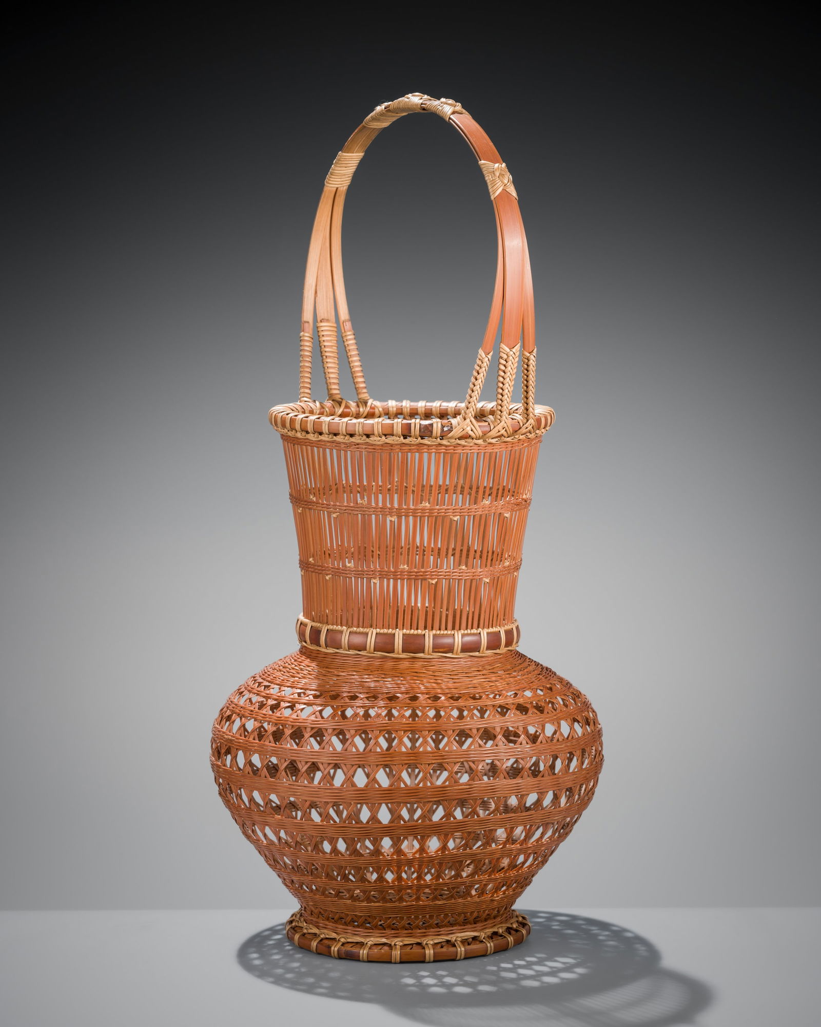 TANAKA KOSAI: A BAMBOO AND RATTAN HANAKAGO (FLOWER BASKET) (1 of 6)