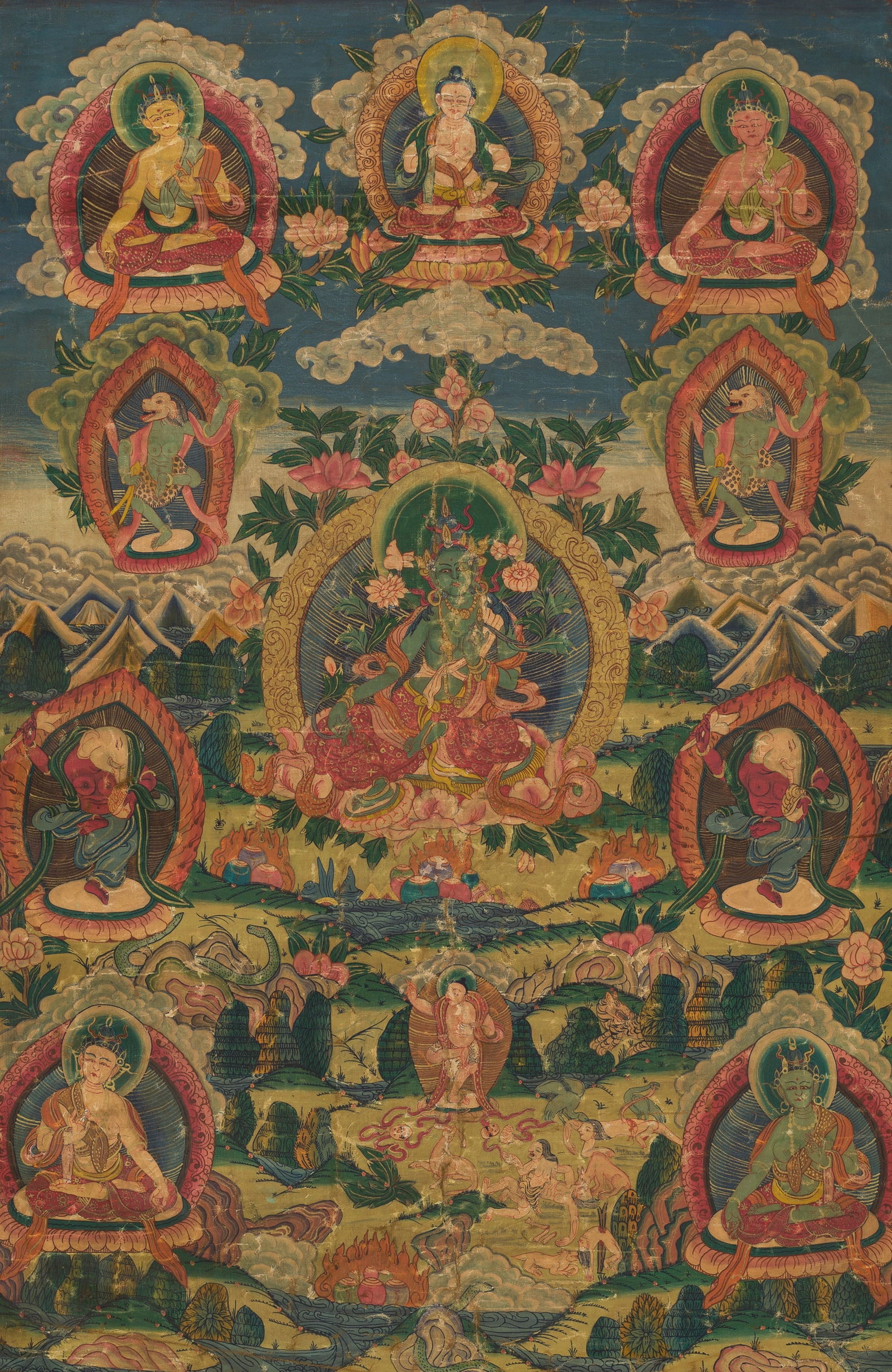 A THANGKA OF GREEN TARA (1 of 9)