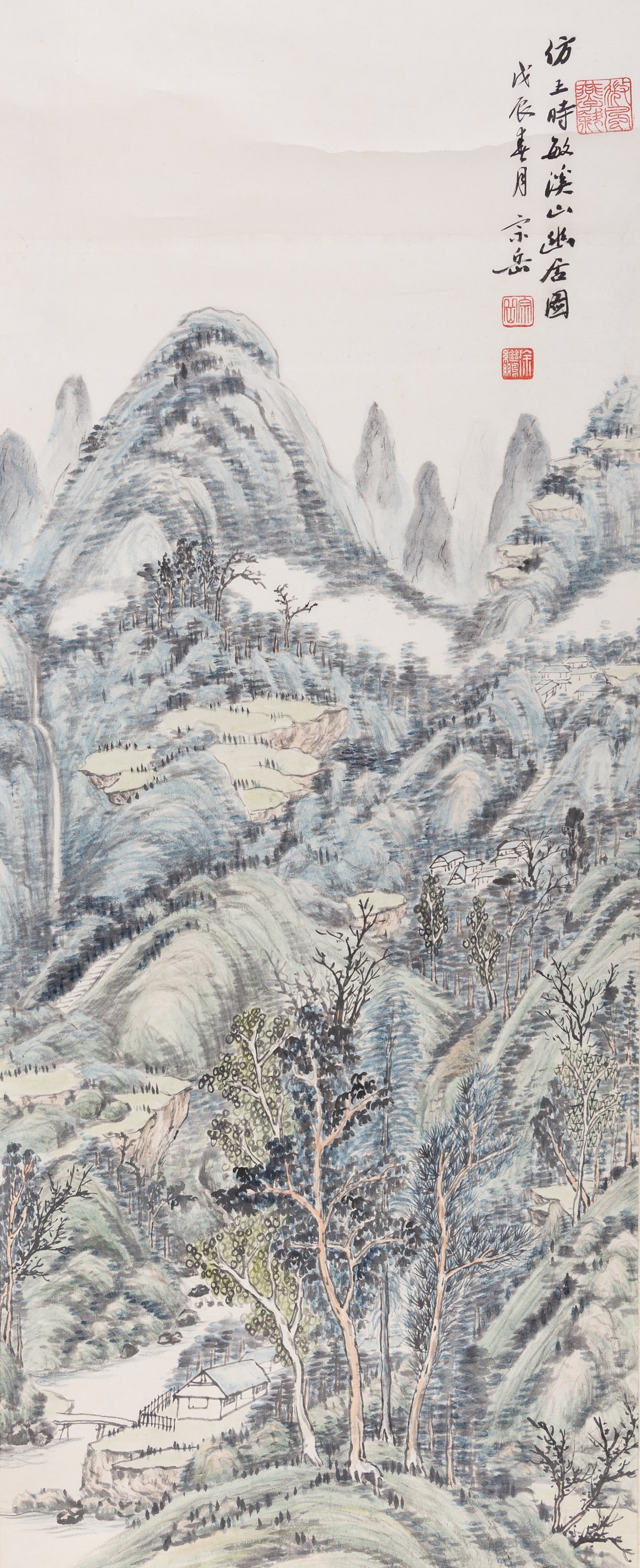 XU JI PENG: A SCROLL PAINTING OF A LANDSCAPE (1 of 8)