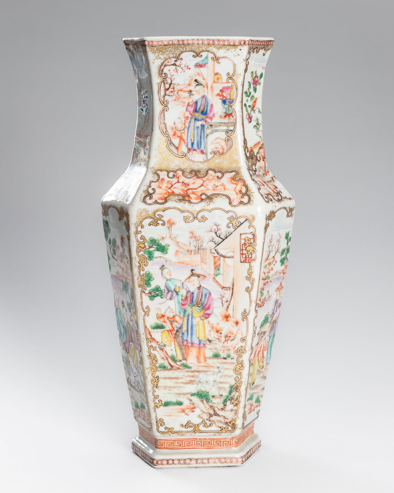 A PORCELAIN FAMILLE ROSE BALUSTER VASE, QIANLONG PERIOD (1 of 14)