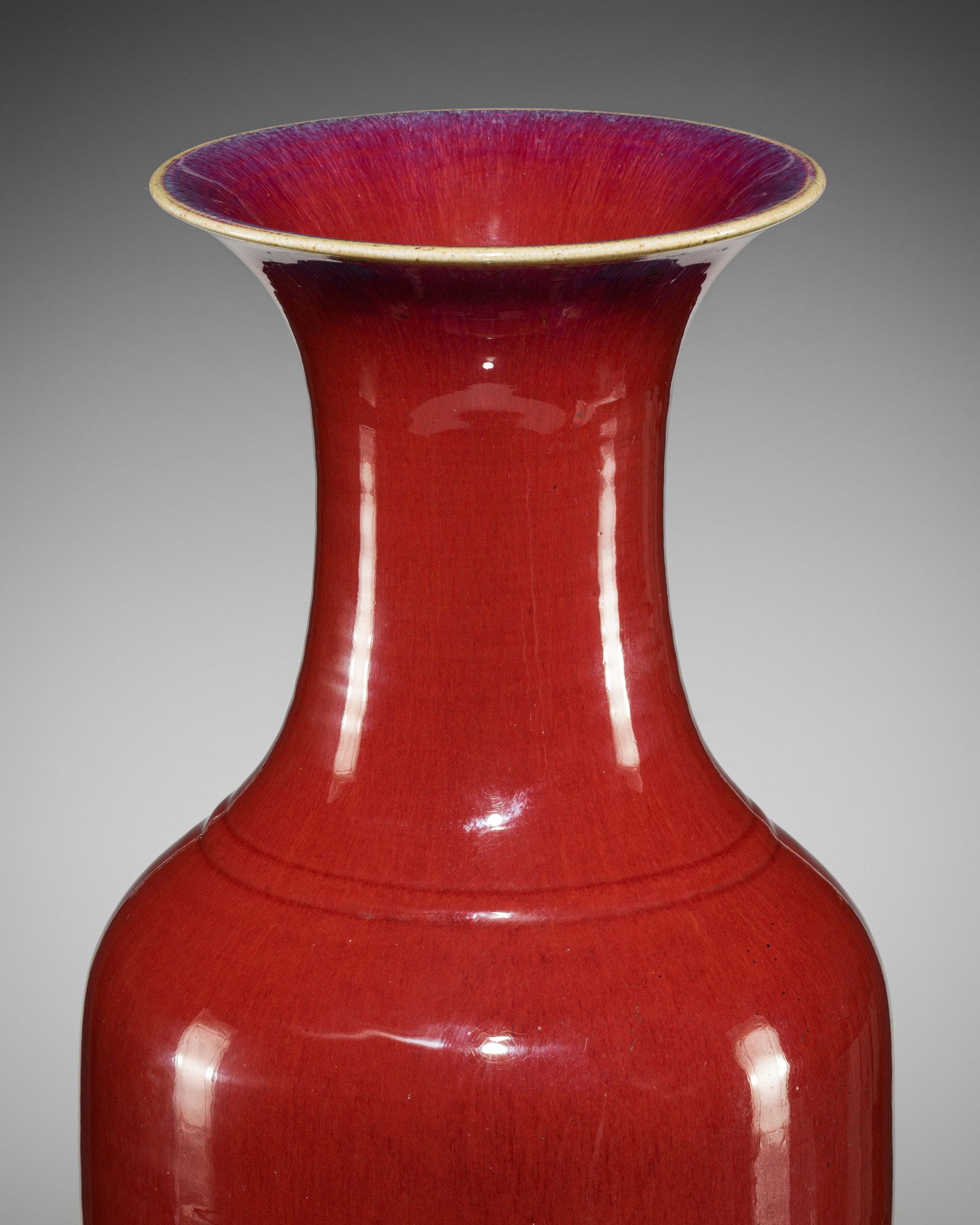 A LARGE FLAMBÉ GLAZED BALUSTER VASE, LATE 19TH CENTURY (1 of 11)