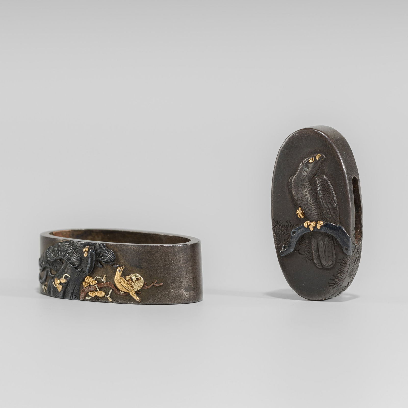 A SHIBUICHI FUCHI AND KASHIRA WITH A MAJUESTIC HAWK (1 of 9)
