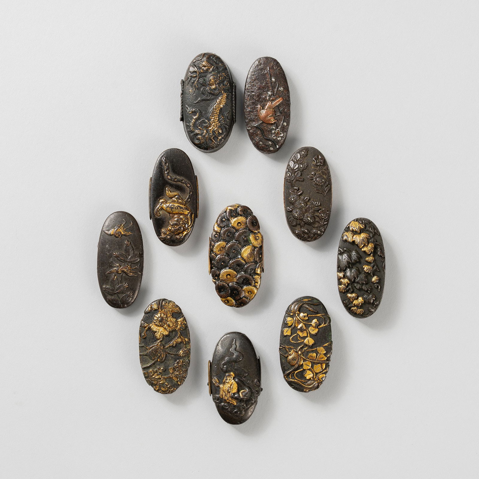 A GROUP OF TEN MIXED-METAL KASHIRA (1 of 12)