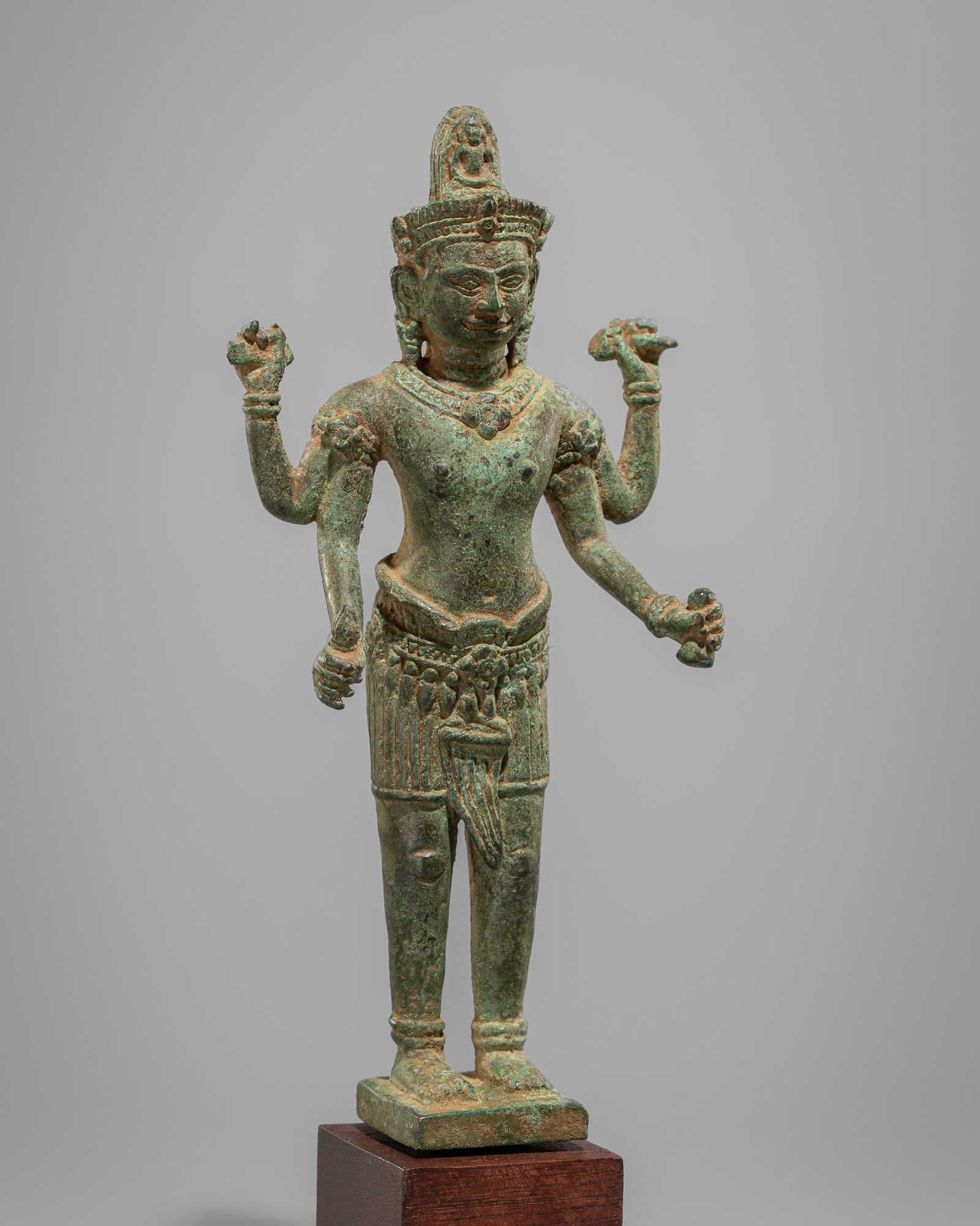 A BRONZE FIGURE OF AVALOKITESHVARA, ANGKOR PERIOD, 12TH-13TH CENTURY (1 of 9)