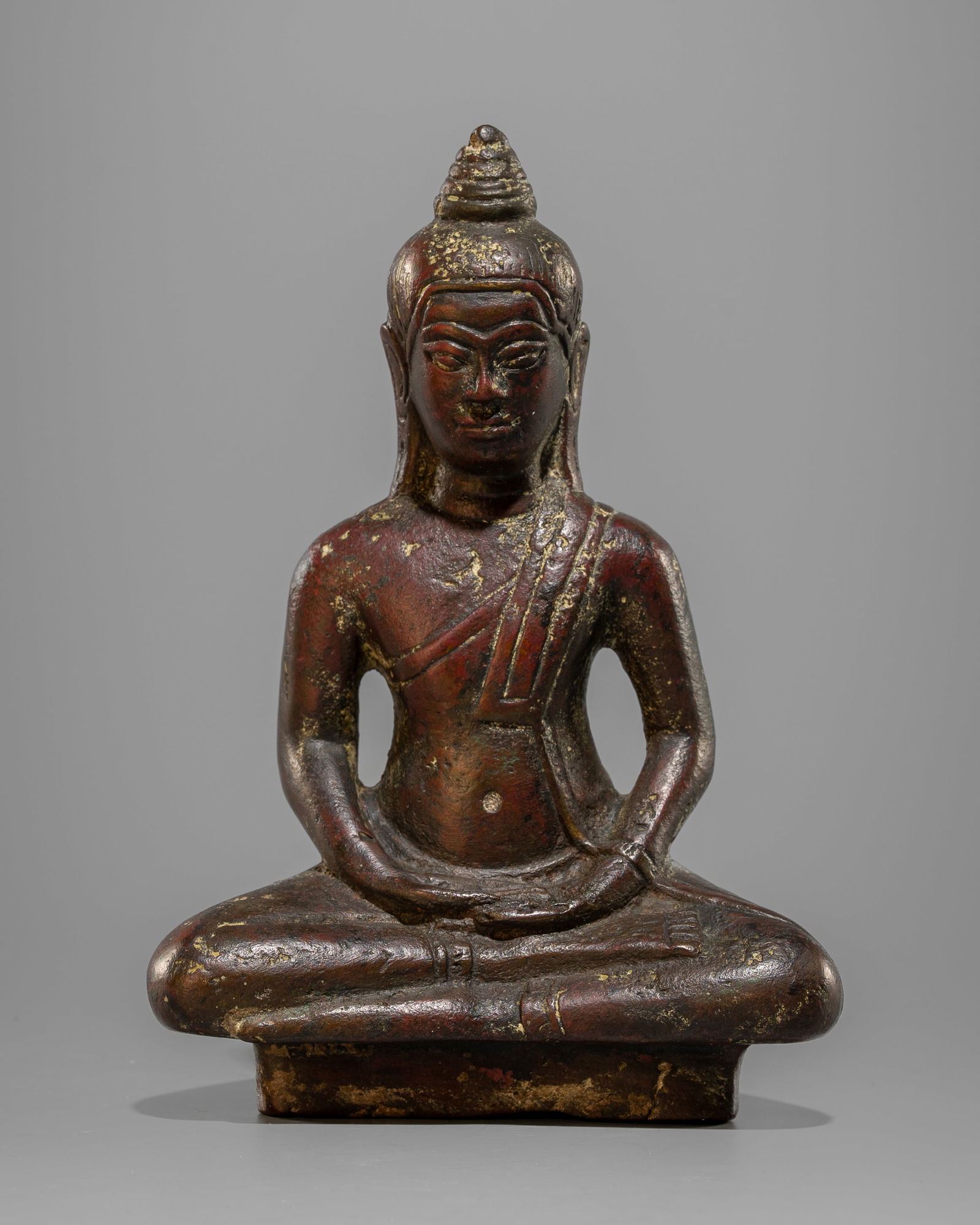A BRONZE FIGURE OF A SEATED BUDDHA, AYUTTHAYA PERIOD (1 of 8)