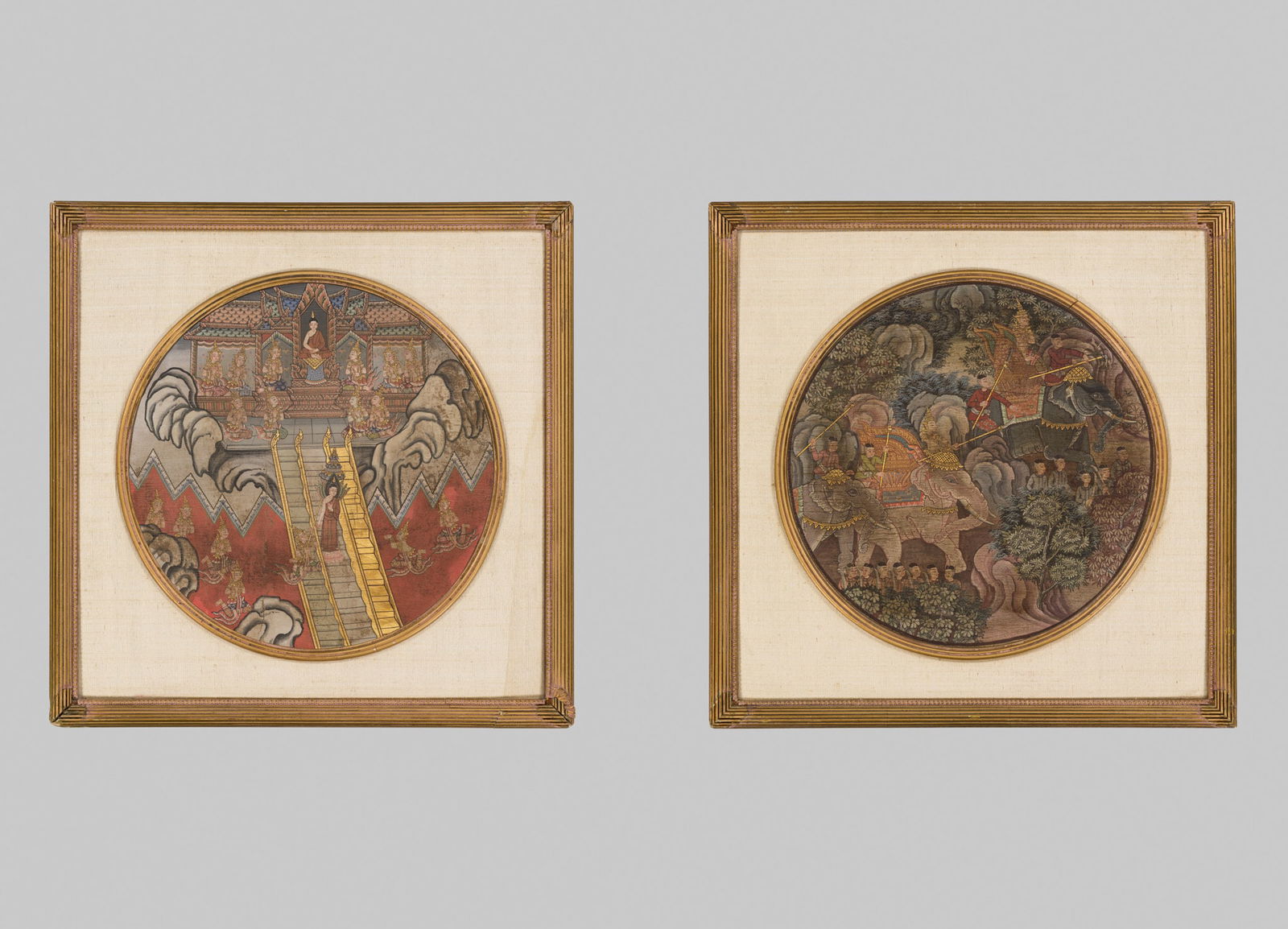 TWO TRADITIONAL BUDDHIST PAINTINGS, RATTANAKOSIN KINGDOM (1782-1932), 19TH CENTURY (1 of 19)