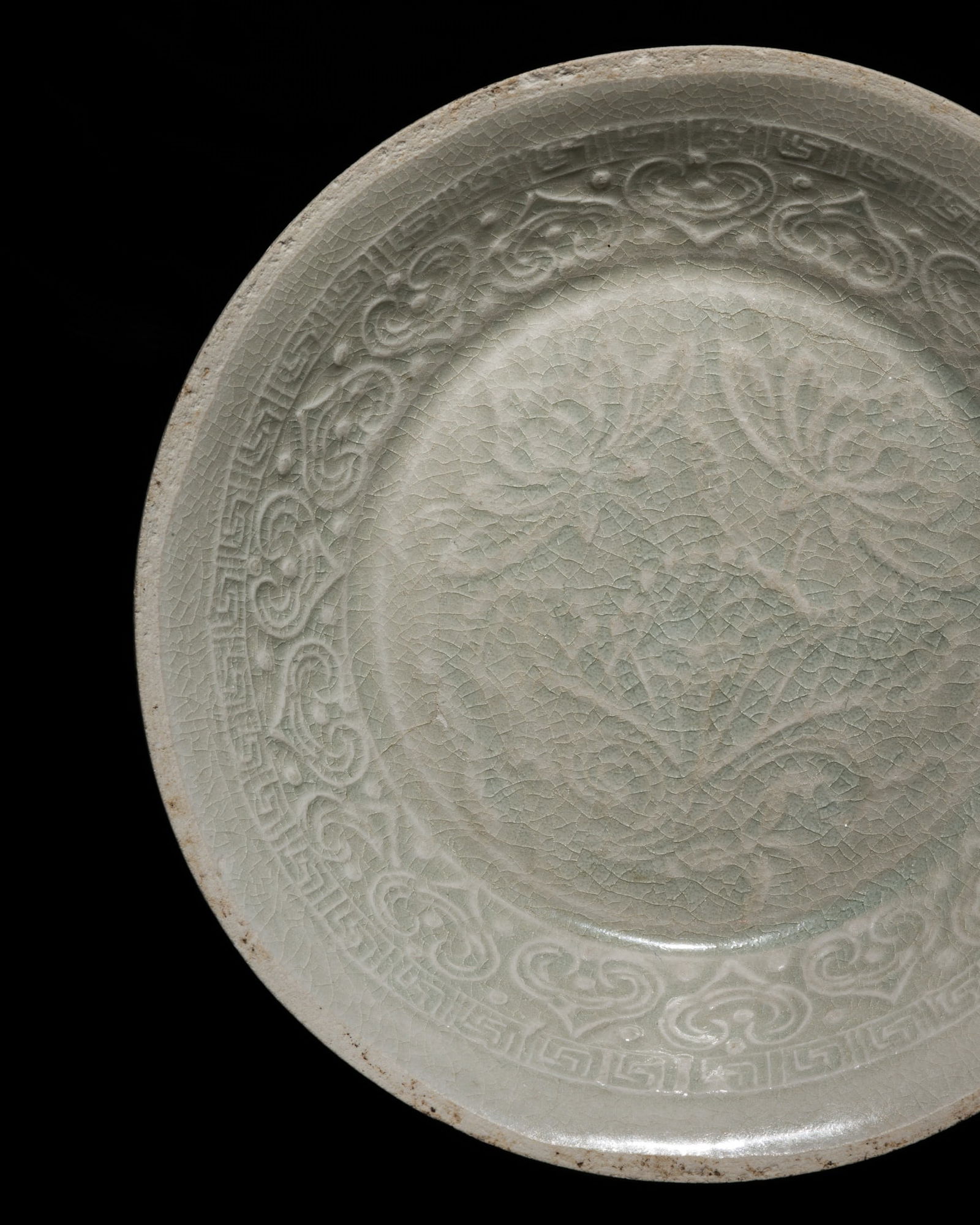 A FINE QINGBAI 'LOTUS POND' DISH, SOUTHERN SONG DYNASTY (1 of 9)