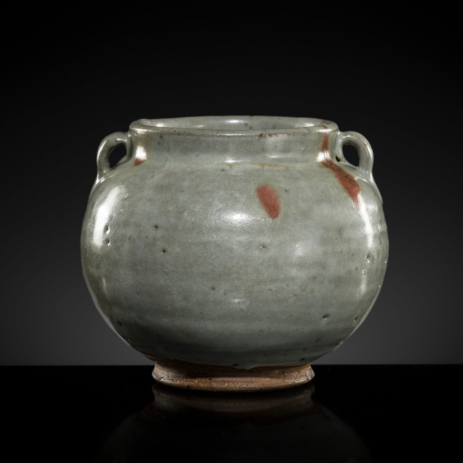 A FINE JUN GLAZED TWIN-HANDLED JAR, JIN DYNASTY (1 of 13)
