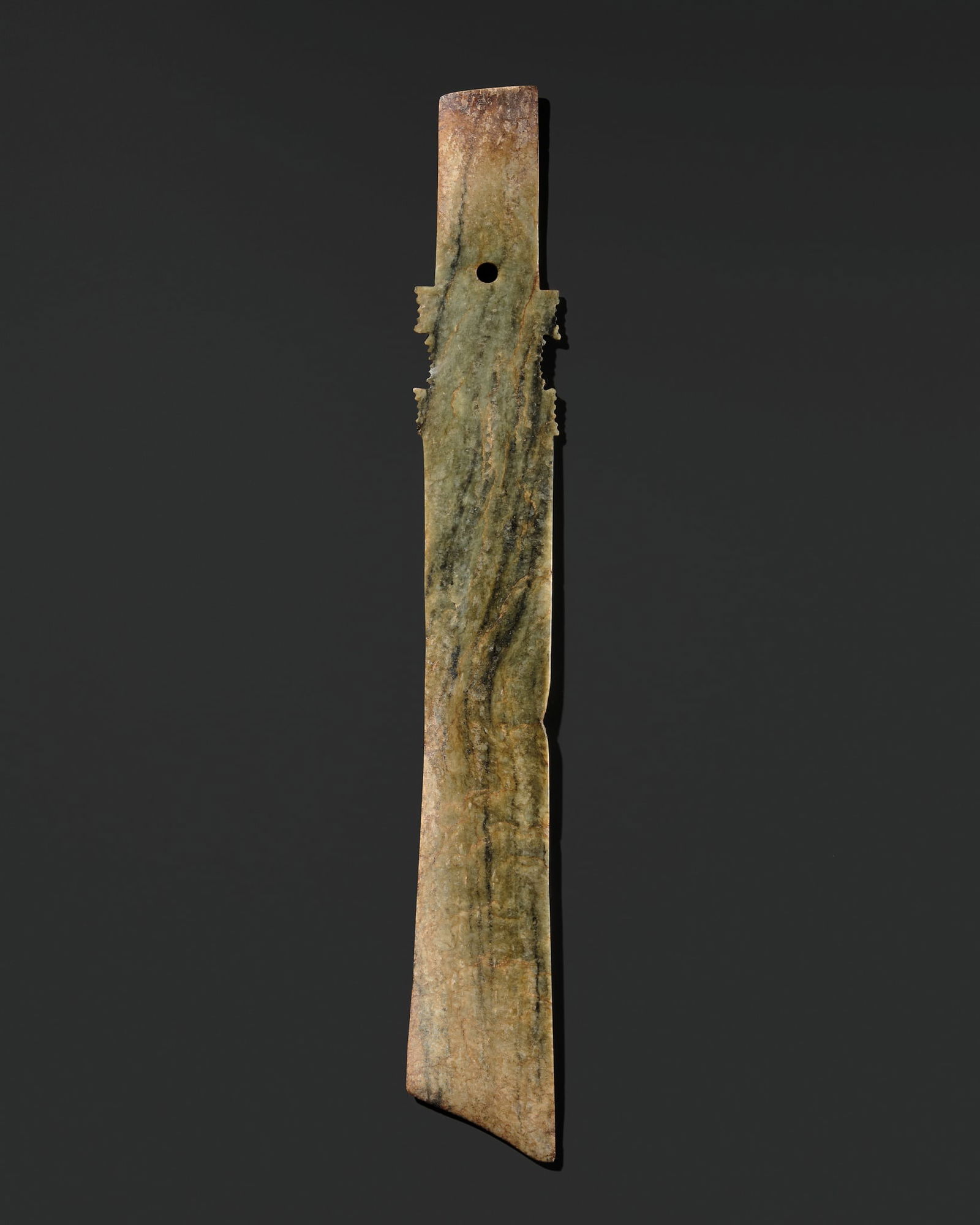 A FINE JADE FORKED BLADE, YAZHANG, SHIMAO CULTURE (1 of 17)