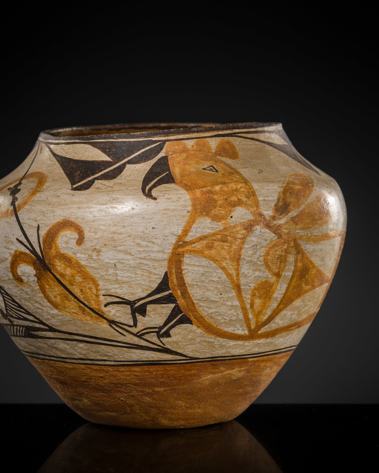 A POLYCHROME POTTERY 'PARROT' VASE (OLLA), ACOMA PUEBLO (1 of 14)