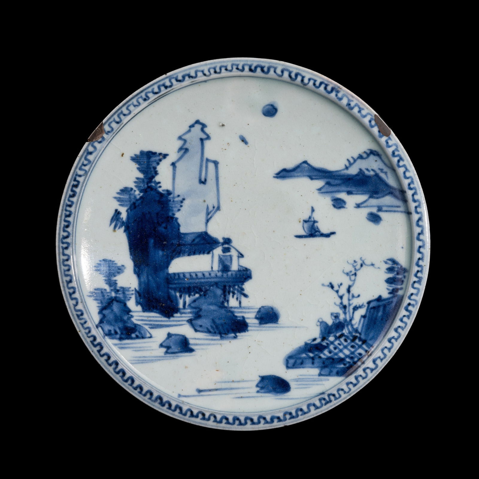 A BLUE AND WHITE 'KOSOMETSUKE' PORCELAIN DISH, TIANQI PERIOD (1 of 12)