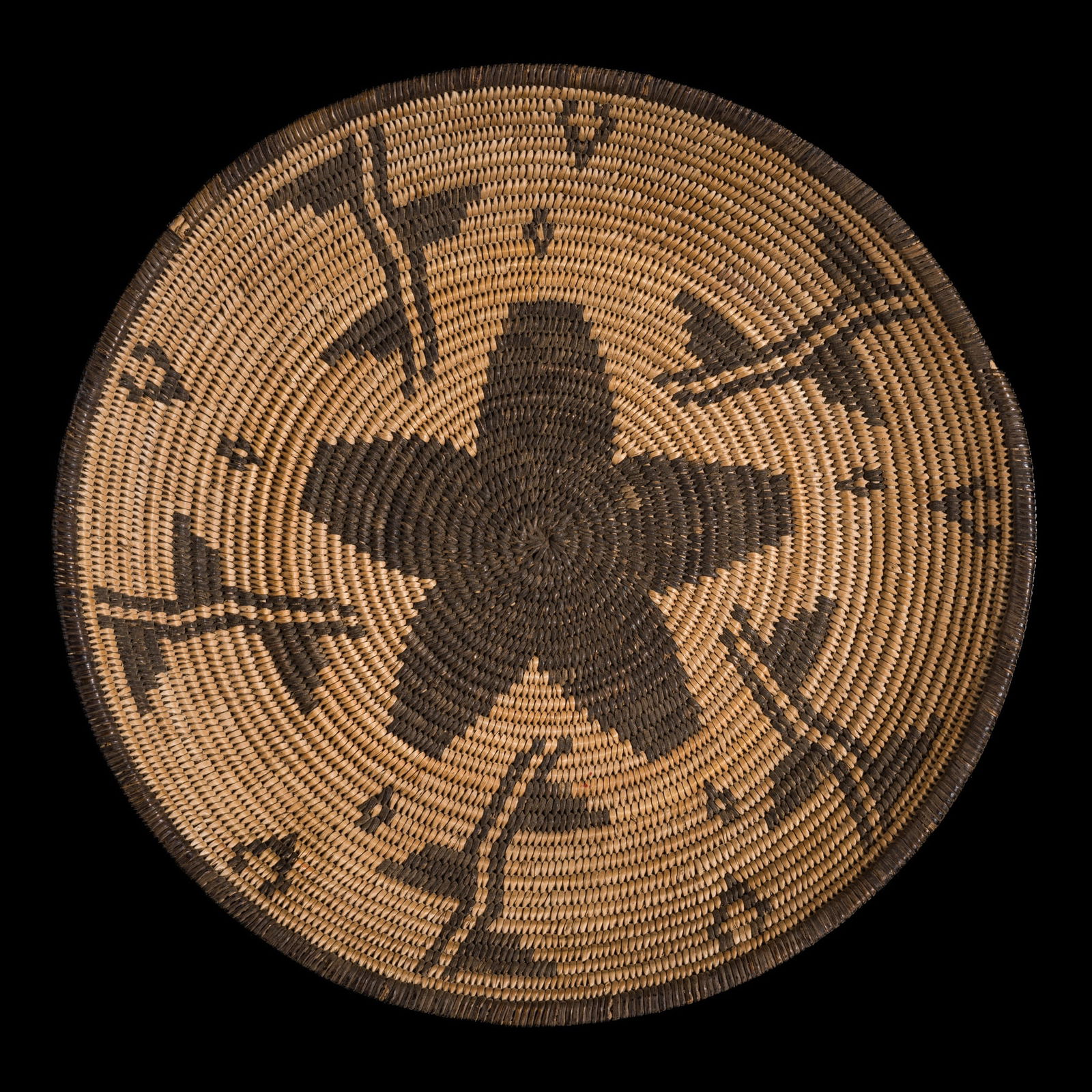 A WESTERN APACHE PICTORIAL BASKET TRAY (1 of 12)