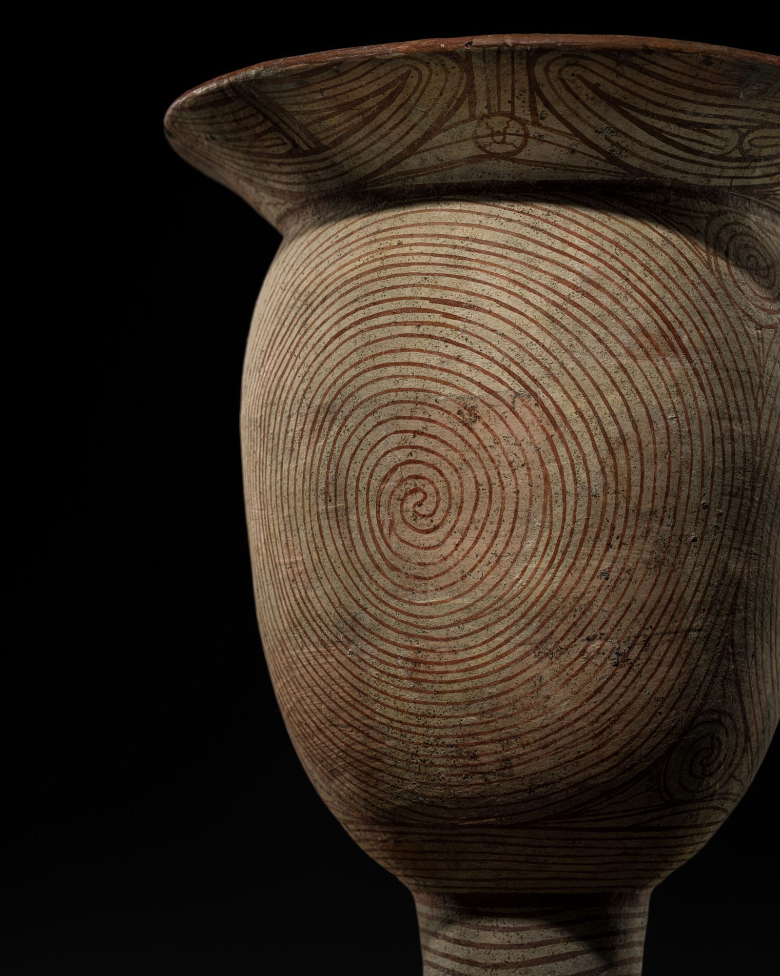 A LARGE PAINTED POTTERY 'SPIRAL' URN, BAN CHIANG, 3RD CENTURY BC: A LARGE PAINTED POTTERY 'SPIRAL' URN, BAN CHIANG, 3RD CENTURY BC This lot is from a single owner collection and is therefore offered without reserve Published: Museum der Völker (formerl