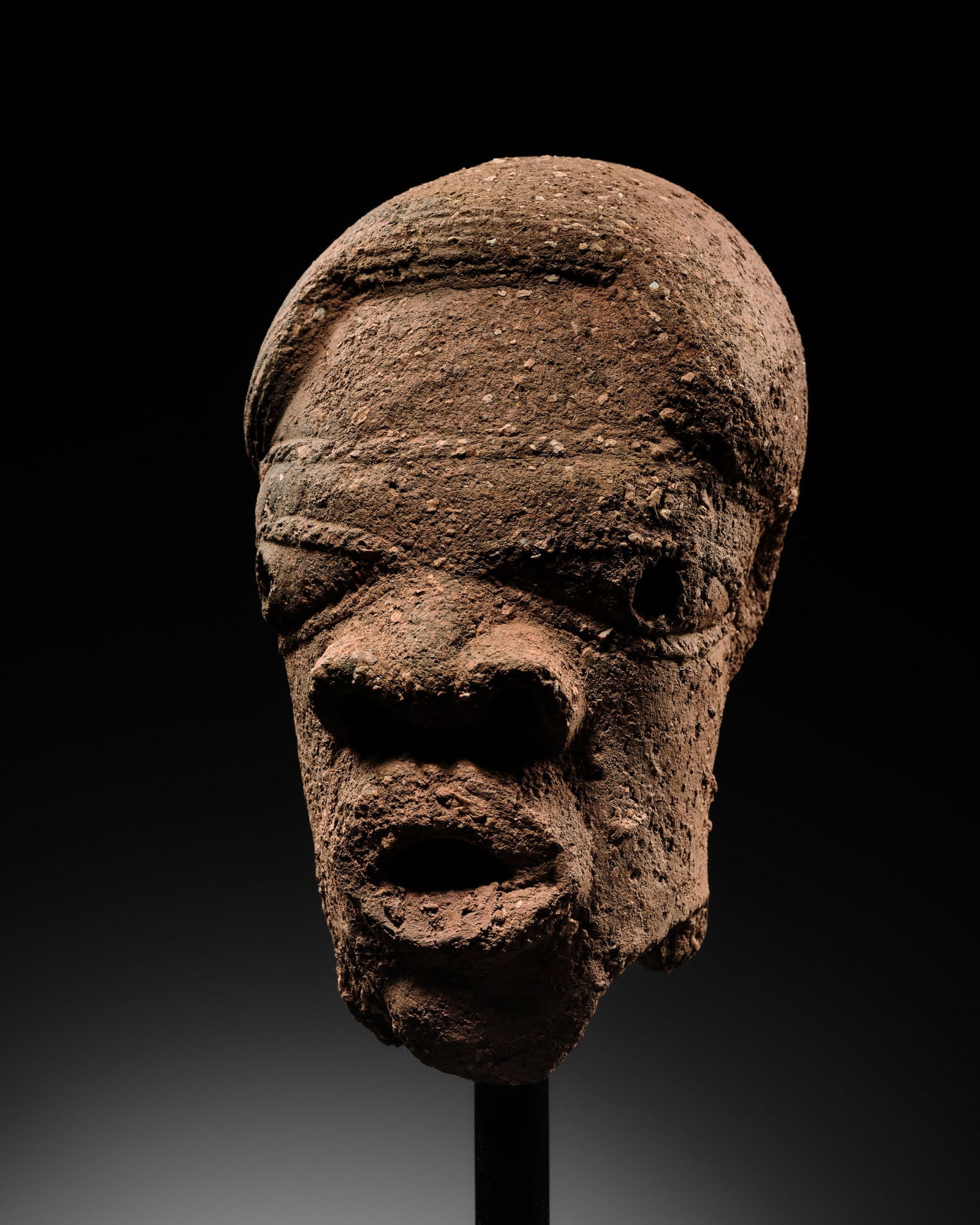 A TERRACOTTA HEAD OF A MAN, NOK CULTURE, NIGERIA, 500 BC - 200 AD (1 of 13)