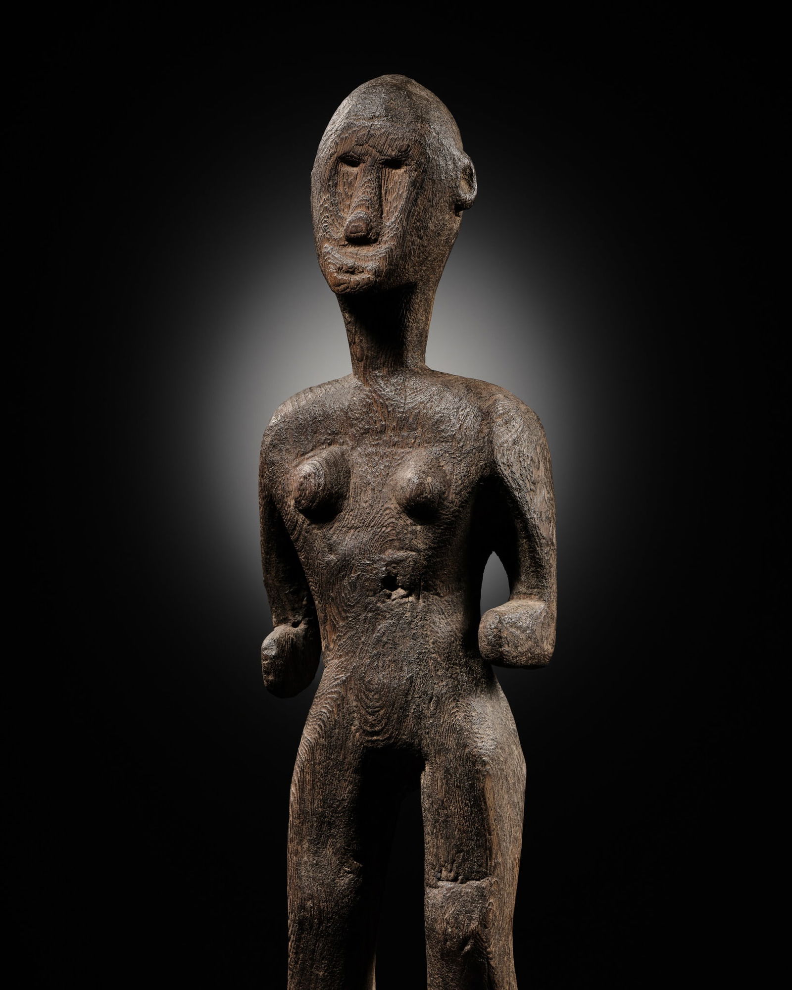 A MONTOL RITUAL WOOD FIGURE OF A LADY, NIGERIA, 18TH TO 19TH CENTURY (1 of 12)