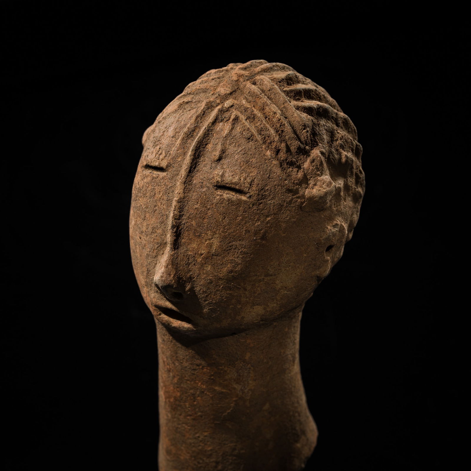 A TERRACOTTA MEMORIAL HEAD, BURA CULTURE, NIGER, 3RD-11TH CENTURY (1 of 12)