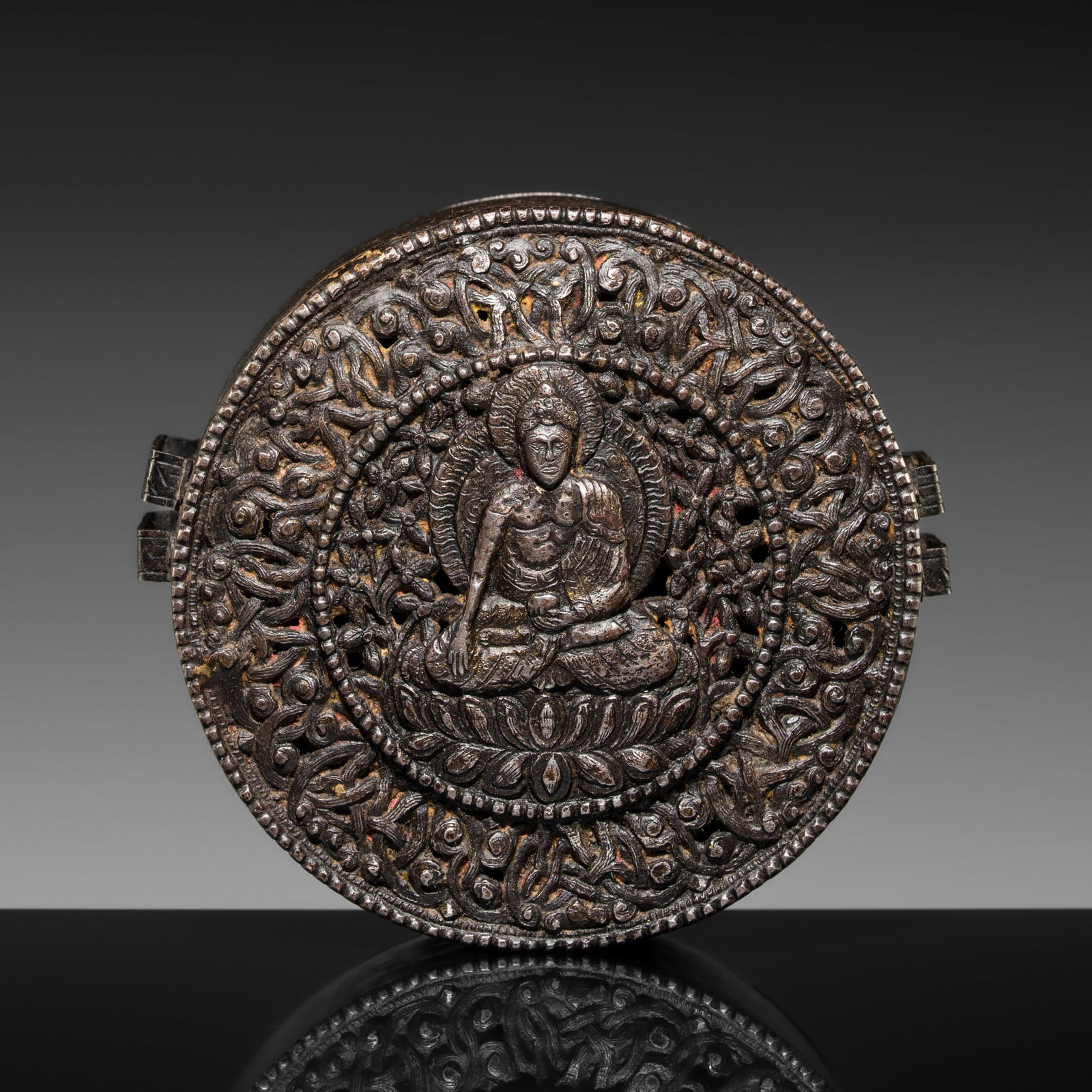 A VERY RARE AND EARLY IRON PORTABLE SHRINE, GAU, 15TH CENTURY (1 of 11)