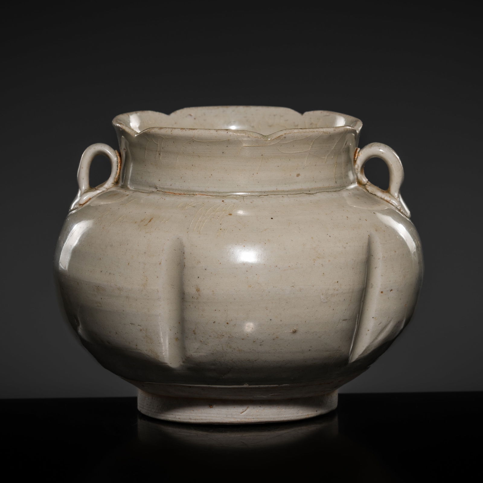 A FINE QINGBAI PORCELAIN LOBED JAR, SONG DYNASTY (1 of 14)