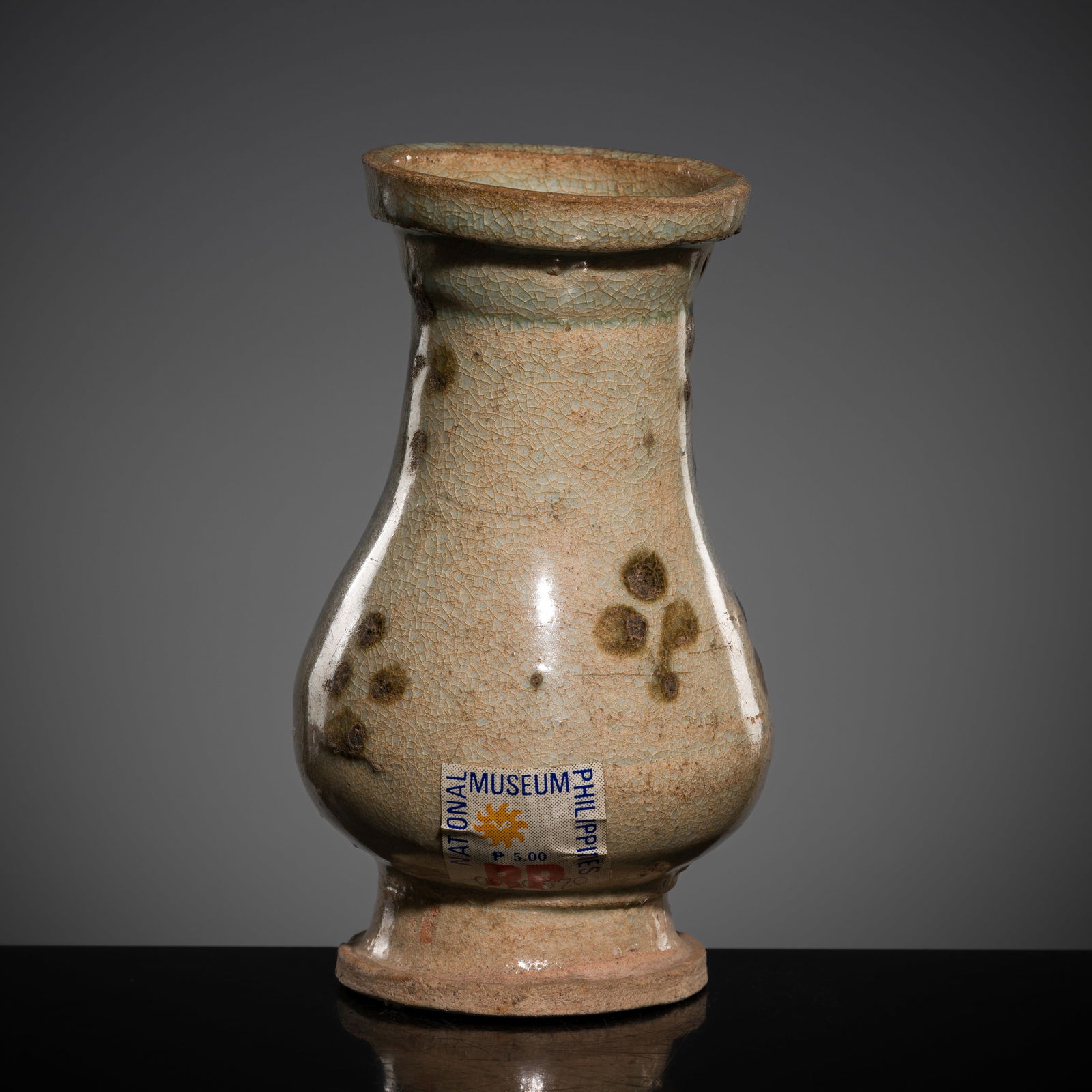 A SMALL IRON-SPOTTED QINGBAI HU VASE, SONG TO YUAN DYNASTY (1 of 13)